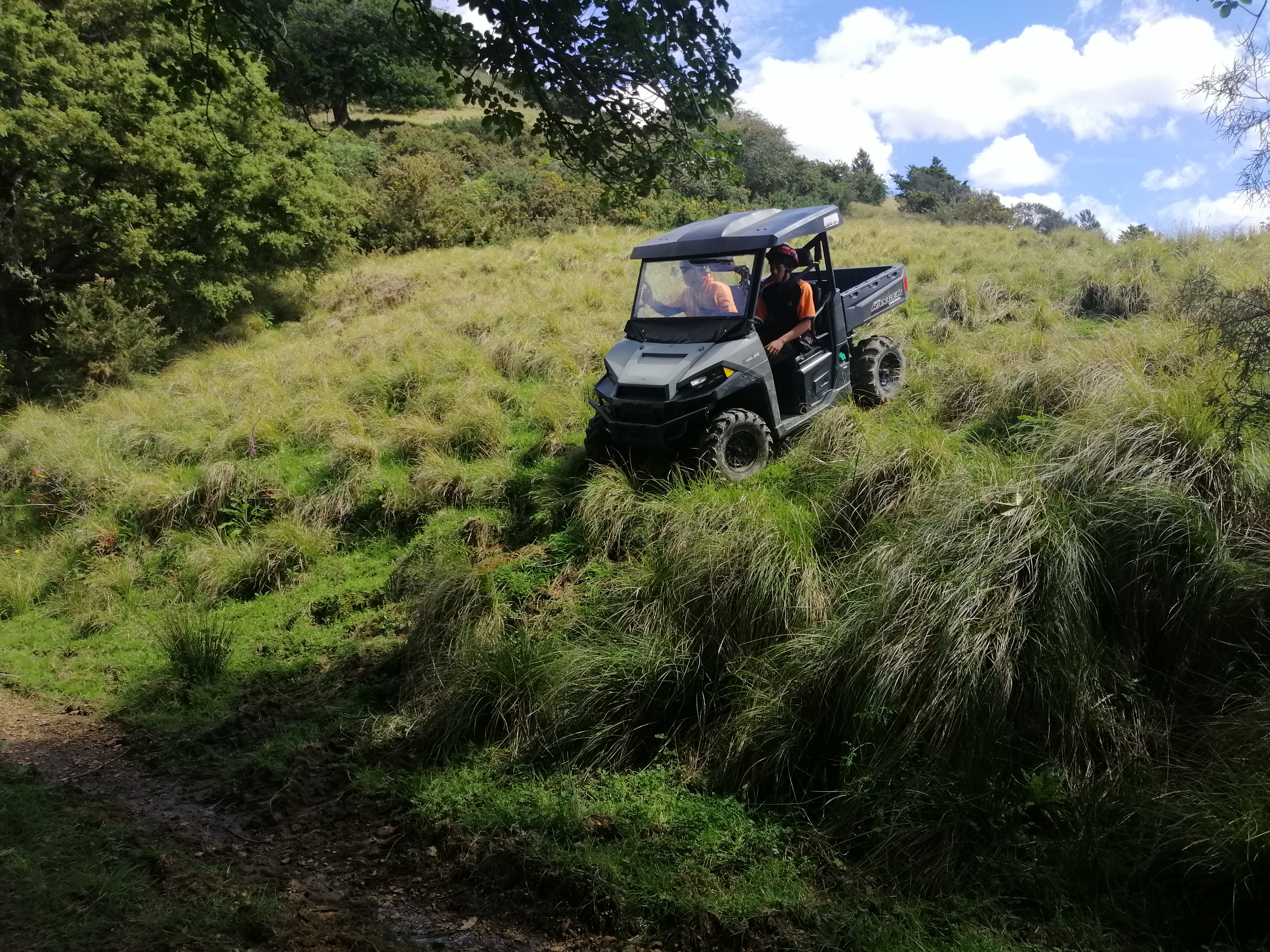Vehicle operating in a practical training environment